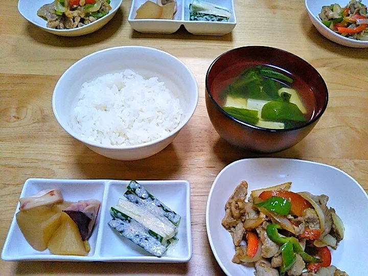 夕飯：豚肉とピーマンの生姜醤油炒め|ももさん