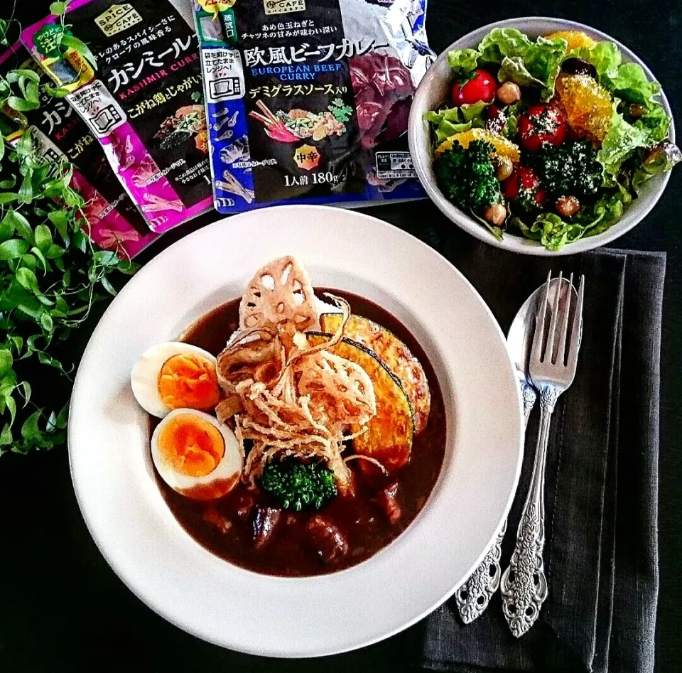 お肉がゴロゴロ~な丸大食品さんのスパイスカフェ欧風ビーフカレー💕|瑞さん