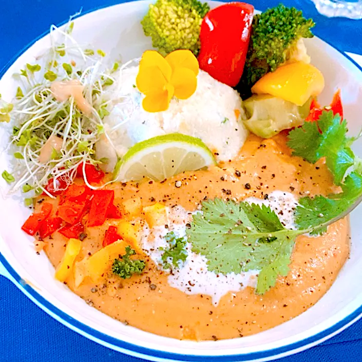 アジアントマトカレー＆カリフラワー長芋ライス|りんりんさん