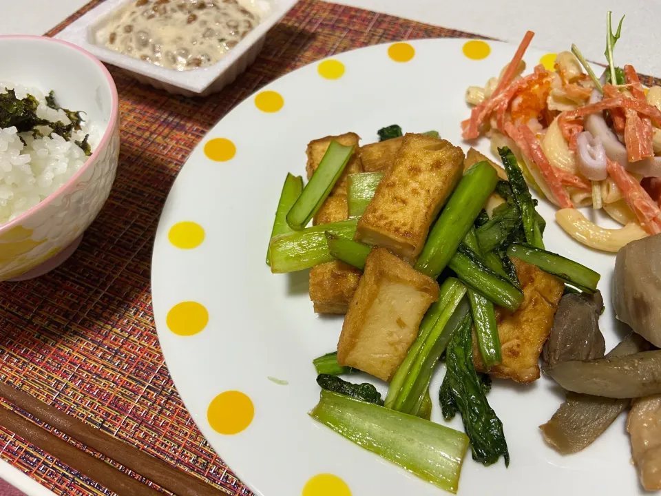 厚揚げと小松菜の生姜炒め|ゆうさん