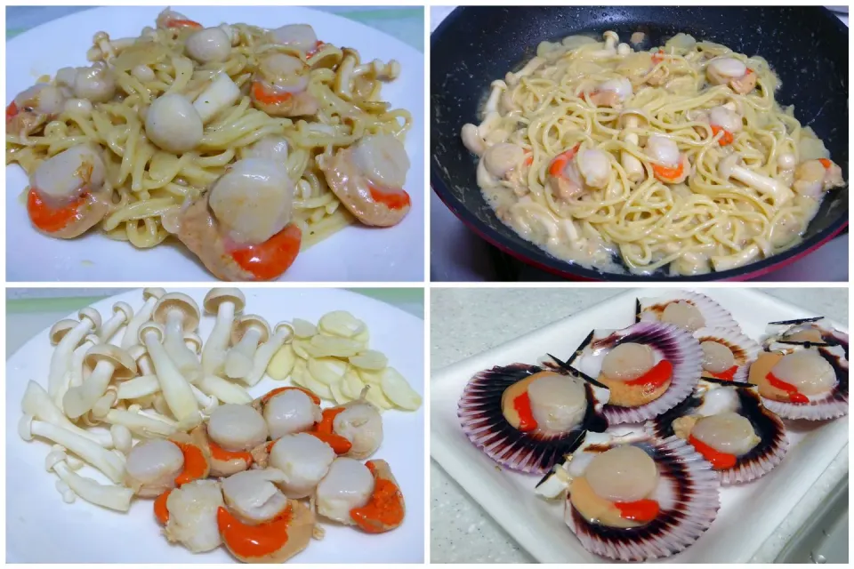 pasta with scallops and mushrooms|steven z.y.さん