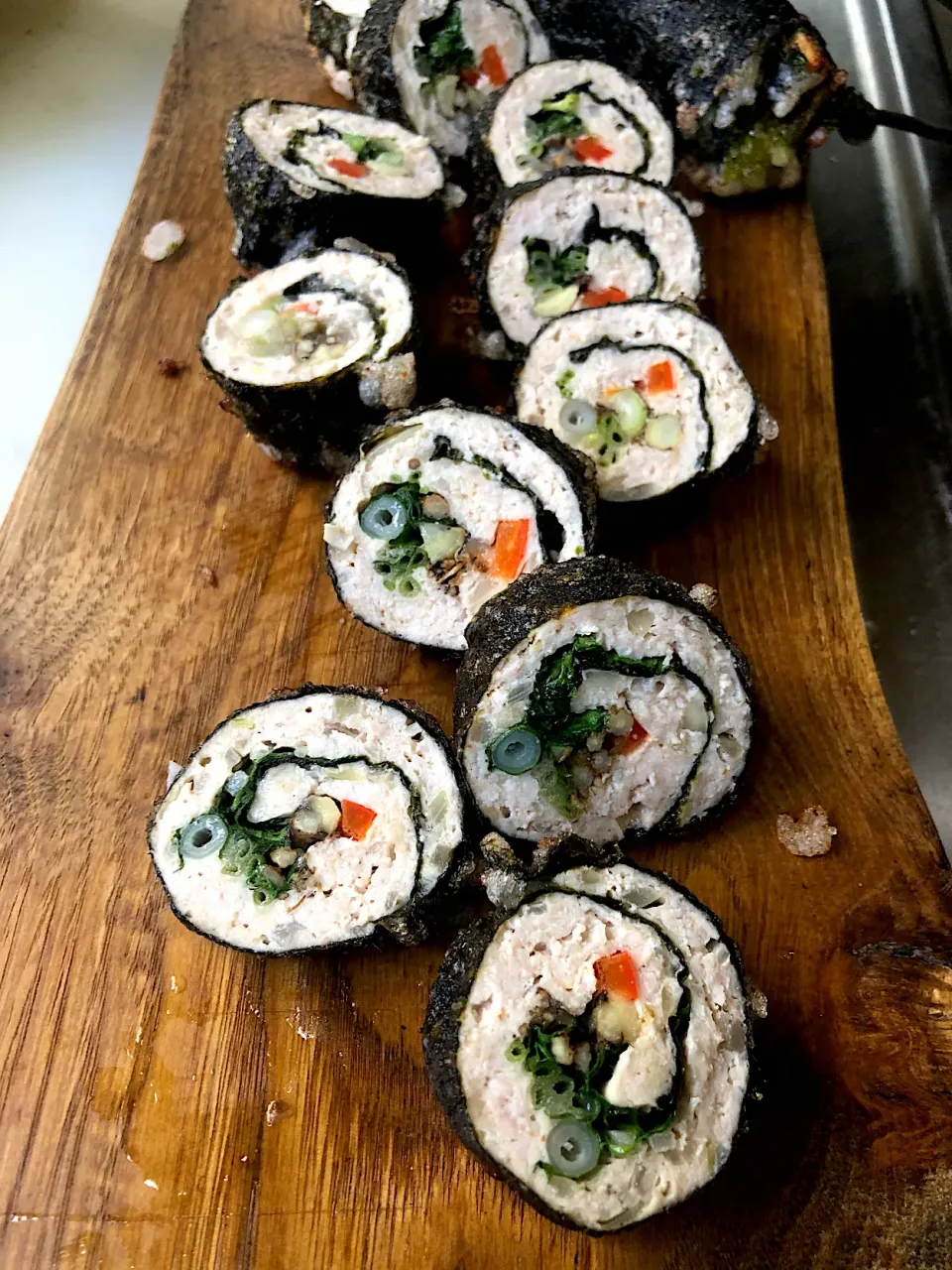 根三つ葉の海苔巻きつくね揚げ♪|ちーちさん