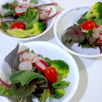 Snapdishの料理写真:サラダです🥗。野菜🥦大好き💕|Mom cookingさん