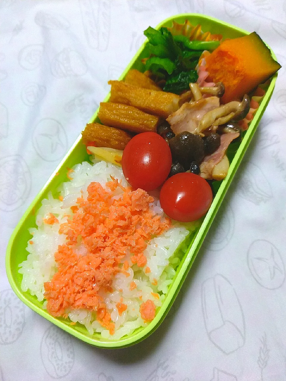 適当に作ったら野菜ばっかりになった弁当|ゆっきーさん