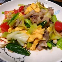 Snapdishの料理写真:たっぷり野菜と豚バラ炒め|一歩さん