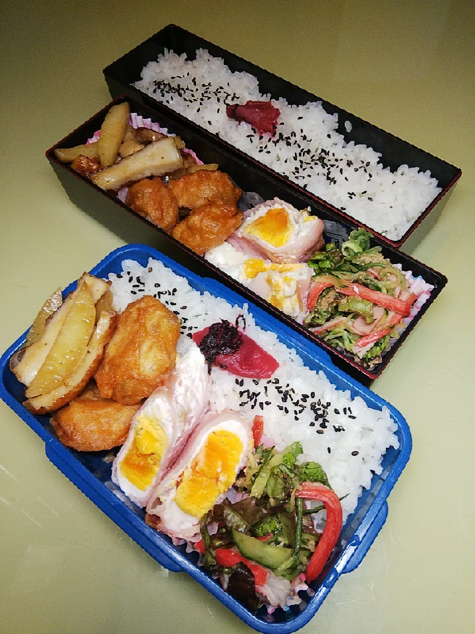 Snapdishの料理写真:3/19 夫婦弁当|けろよんさん