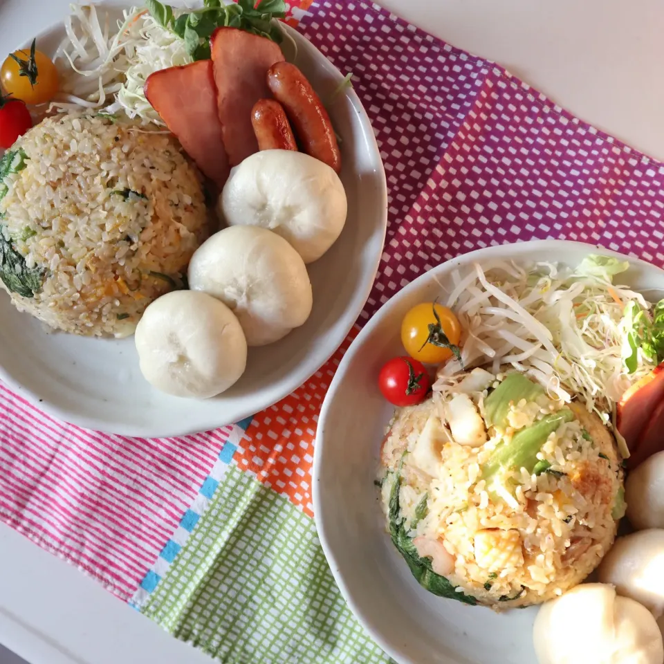 中学生男子置きランチ14日目🍱海鮮レタス炒飯とチルド豚まん|なかじー。さん