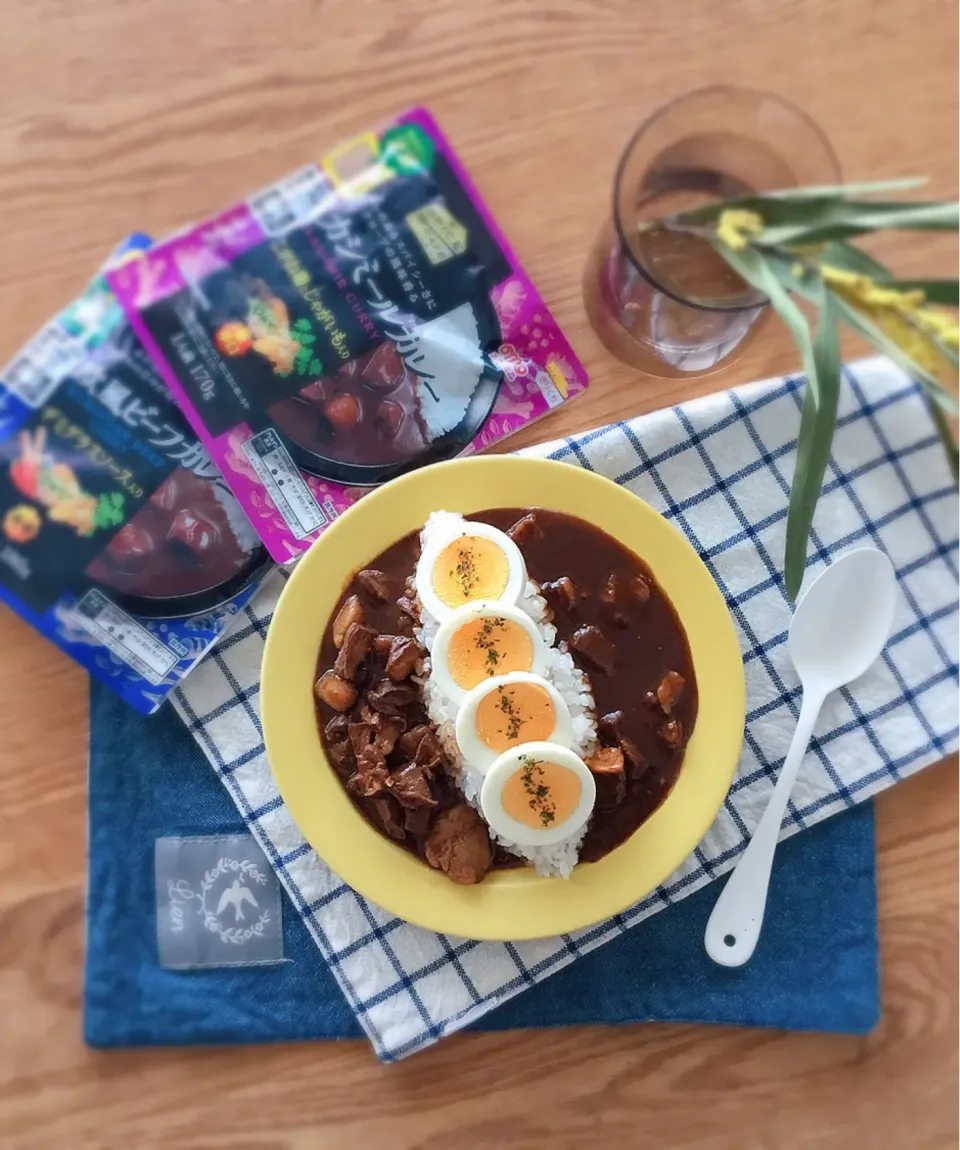 Snapdishの料理写真:丸大食品さんのスパイスカフェシリーズで贅沢あいがけカレーランチ🍛💖|おーやんさん