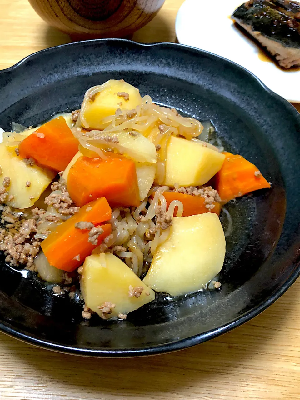 ひき肉で肉じゃが|さつまいもさん