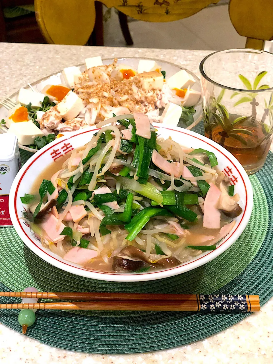 ニラもやしラーメン🍜！味玉棒々鶏！|Mayumiさん