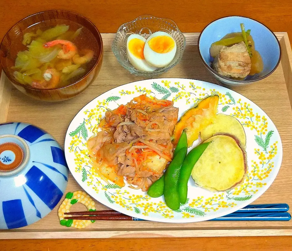 豚キムチの晩ご飯🌃🍴|とししいたけさん