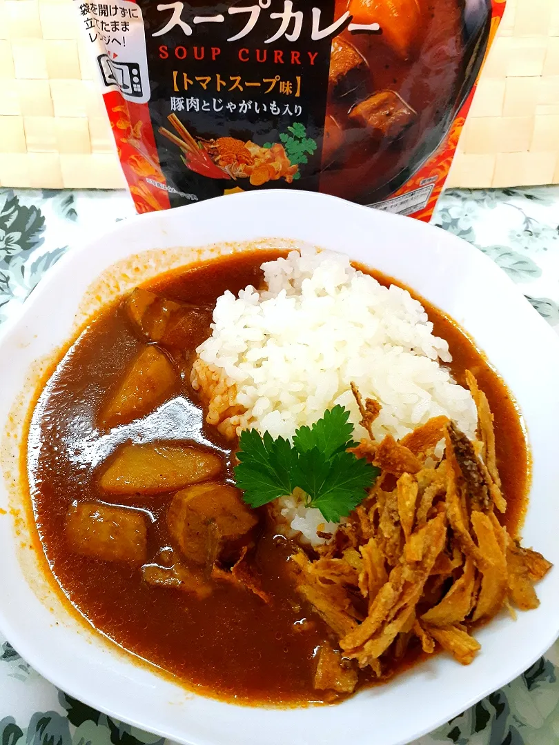 🔷スープカレー🍛牛蒡チップ添えてみた🔷|@きなこさん