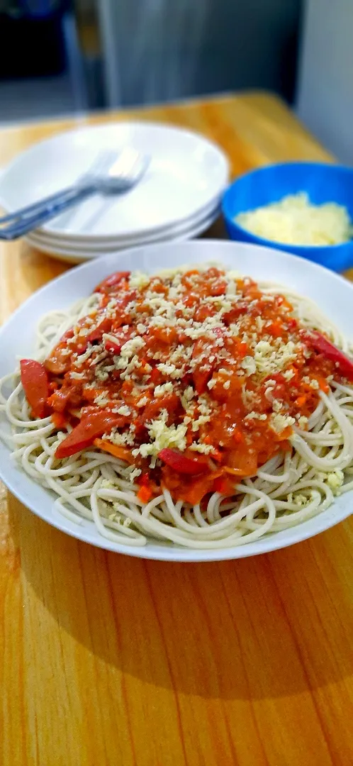 orangey spaghetti ni mommy 🍽|Tin Tinさん