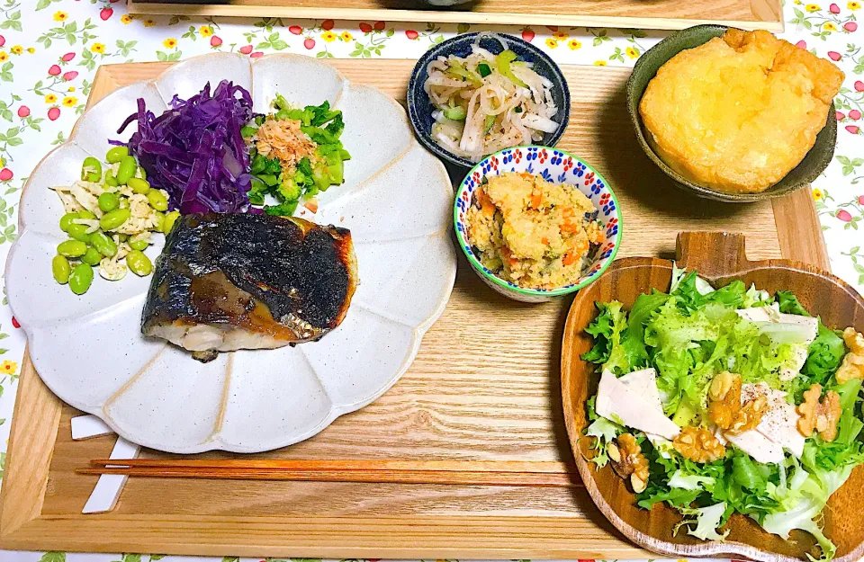 お昼ごはん😋サバの塩麹浸け焼き🐟|🤤nana🥢さん