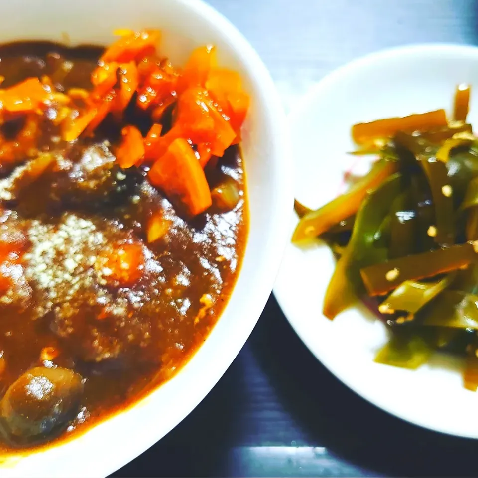 カレーライス
ワカメのつくだ煮|🍒ふみりん🍒さん