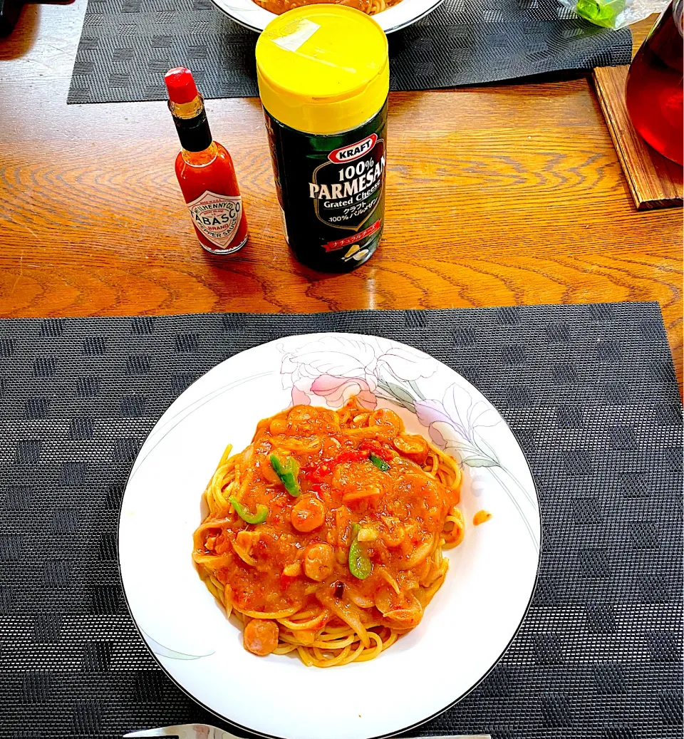 3月21日　昼ごはん　　ポトフリメイクのトマトソースパスタ|yakinasuさん