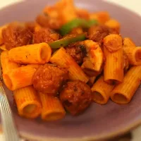 Meatballs Rigatoni with mushrooms and sweet tomato sauce|Fionaさん