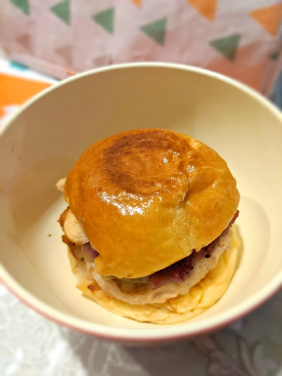 Mini pork burger with apple and blueberry sauce for baby|cyさん