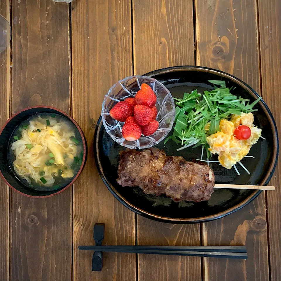 肉巻きおにぎりプレート💕|ともさん