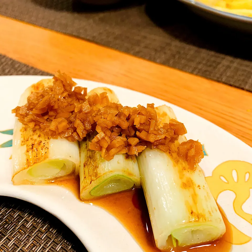 焼きねぎの生姜醤油漬|いちごさん