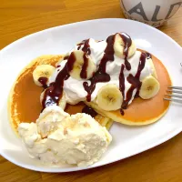 お家カフェ🥞チョコバナナパンケーキ|りりさん