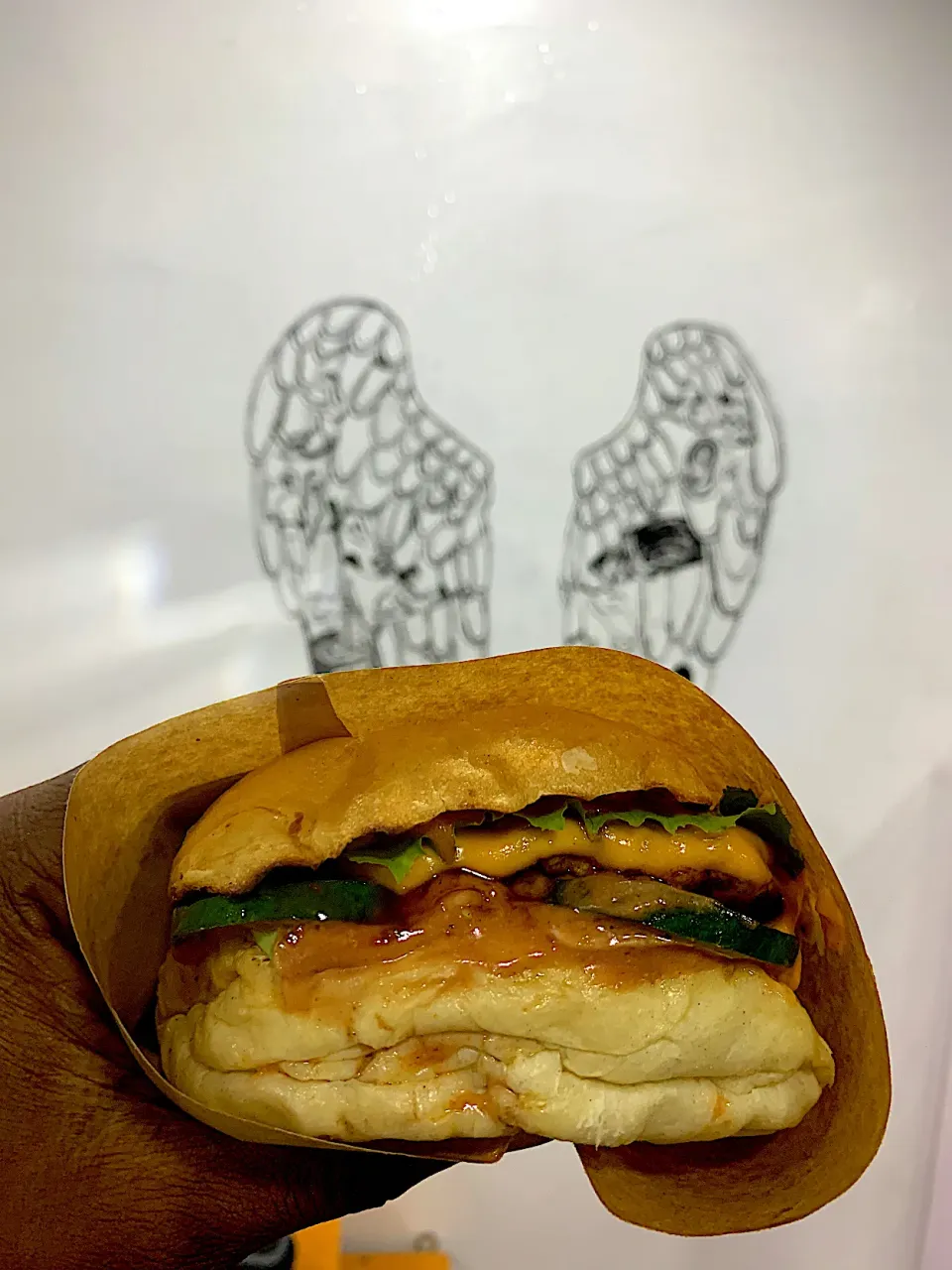 Grilled Cucumber Chicken Burger Cheeseburger.|chef.rejさん