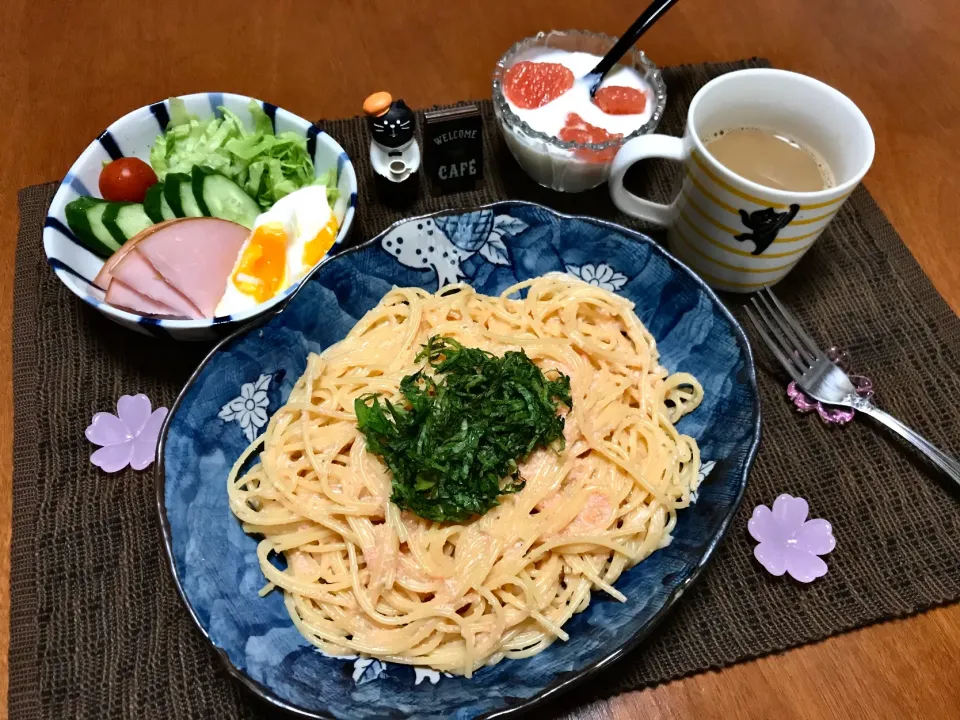 「クリーム明太子パスタ」|バシュランさん