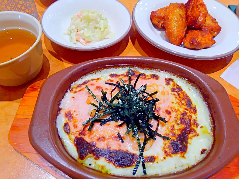 サイゼリヤランチ☀タラコとエビのドリアと辛味チキン|うたかた。さん