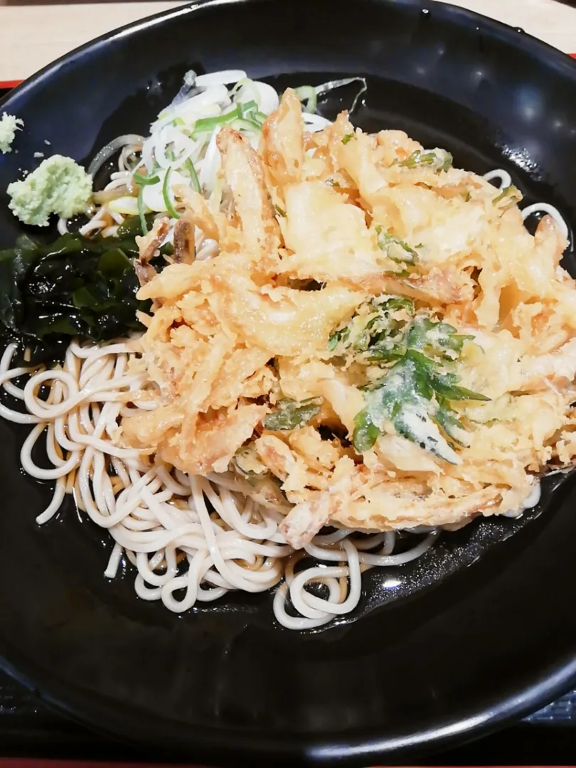 Snapdishの料理写真:冷やしかき揚げ蕎麦|ますおさん