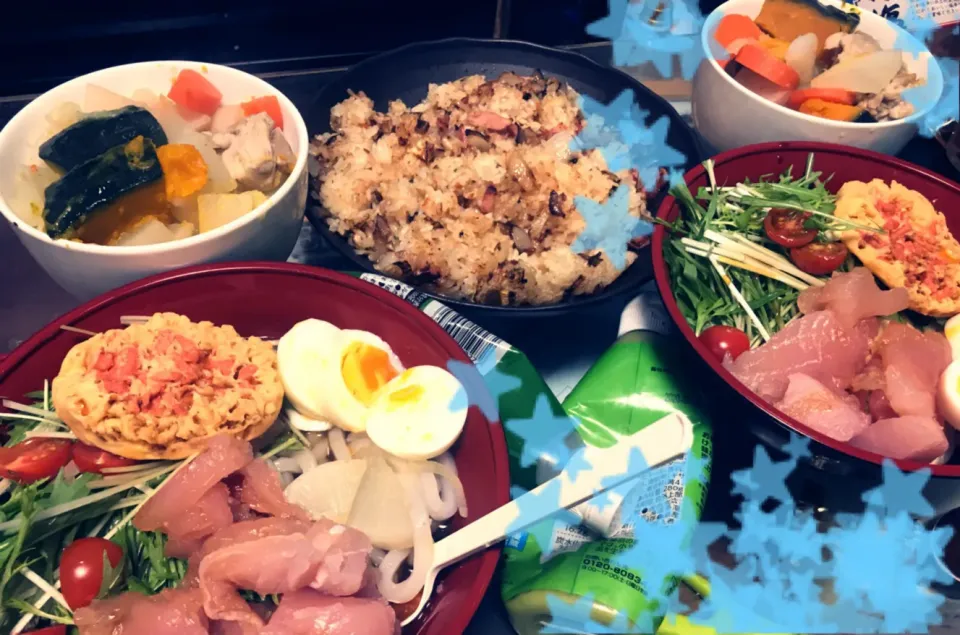 サラダうどん、煮物、チャーハン|まみみさん