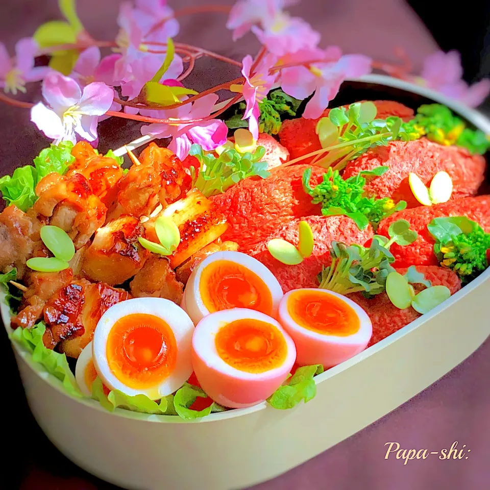 これ！うま‼︎つゆで作る　春うらら　お花見🌸bento|パパ氏さん