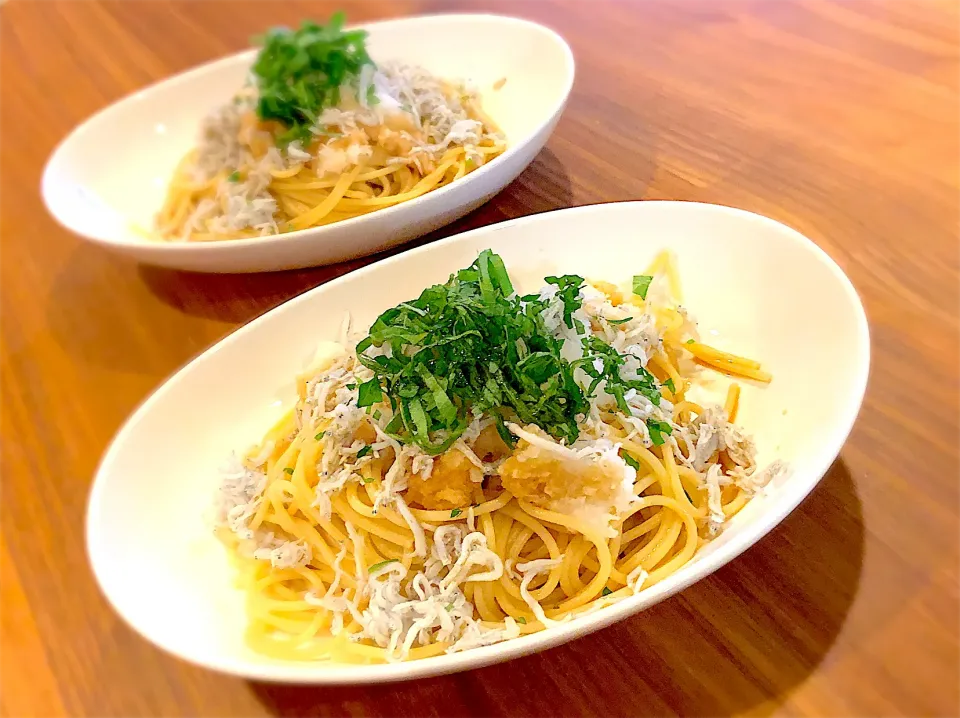 しらすおろしのさっぱりパスタ|ふくすけ食堂さん