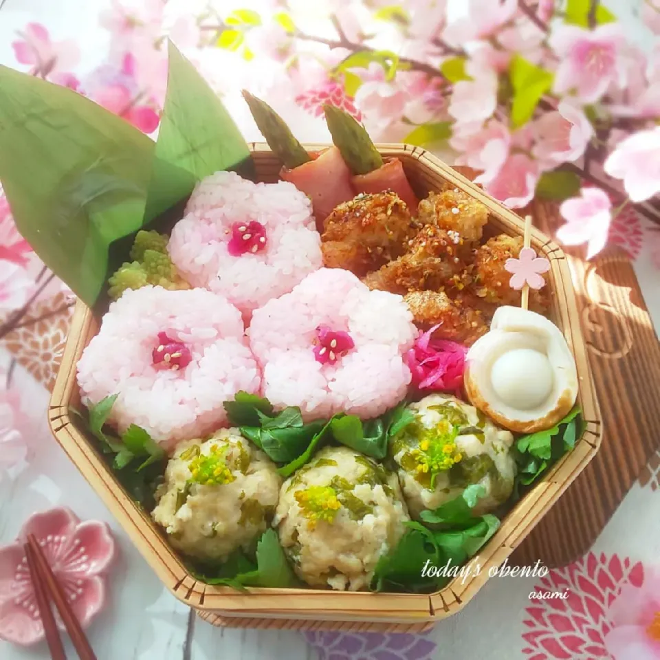 桜おにぎり弁当🌸|asamiさん