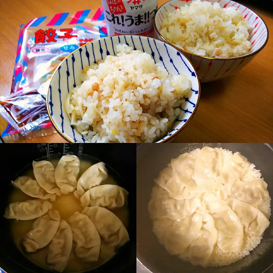 みるくここあさんの料理
TVでみた冷凍餃子の炊き込みご飯

簡単😋で美味しい　
私は3号炊きでチャレンジ|ひとみんΨ(*´∀｀)Ψさん