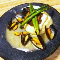 Pan fried cod with mussels|woody3785さん