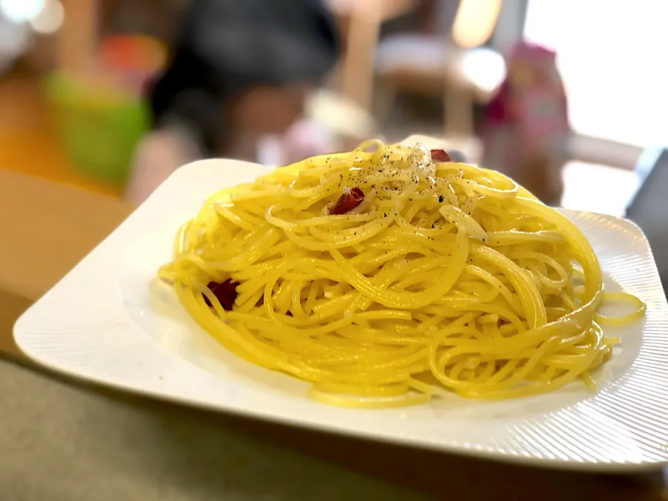 Snapdishの料理写真:昆布茶が隠し味のペペロンチーノ|tesasakiさん