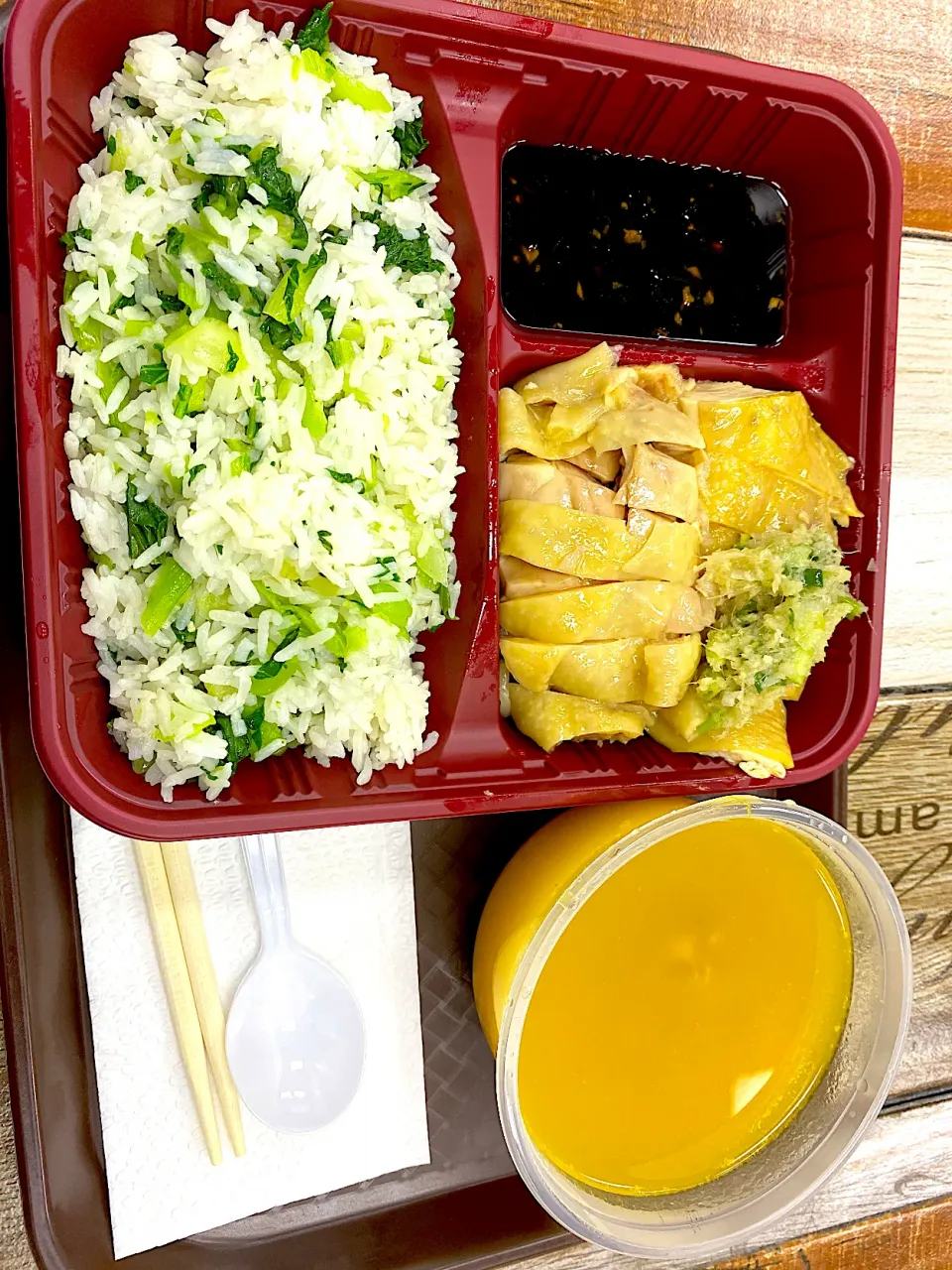 Boneless chicken rice and soup|skyblueさん