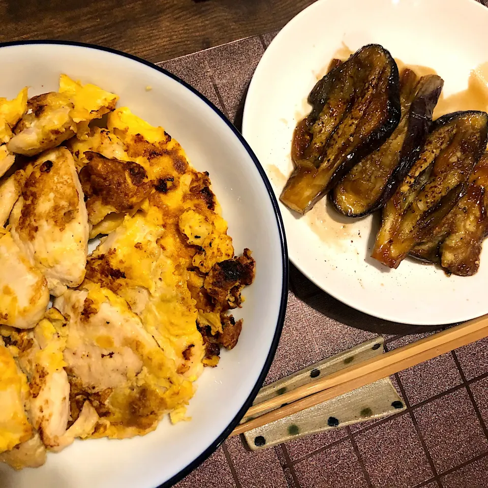 鶏肉のピカタ、茄子のステーキ|なつこさん