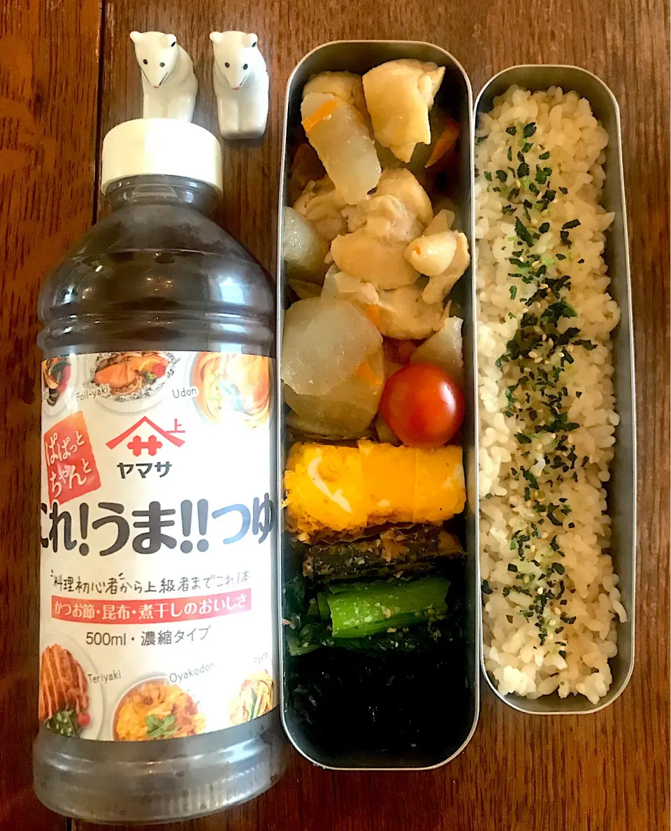 Snapdishの料理写真:ランチ #お弁当  #これうまキャンペーン  #これうまつゆひろめ隊  #これうまつゆ  #これうまつゆを使って作った常備菜  #鶏大根煮  #小松菜のおひたし  #蓮根と人参のきんぴら|小松菜さん