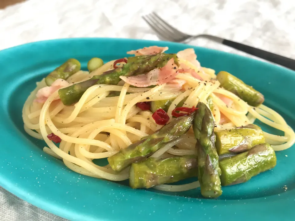 アスパラごろごろのパスタ|acoさん