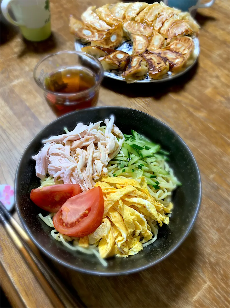 冷やし中華・餃子|ちびろ菌さん