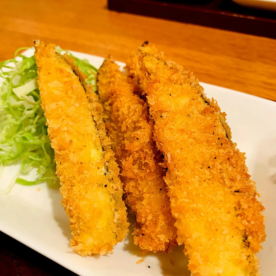 Snapdishの料理写真:茄子のカレーパン粉揚げ|いちごさん