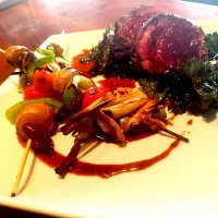 Steak filet, veg kabobs, bordlaise, red kale|specfor24さん