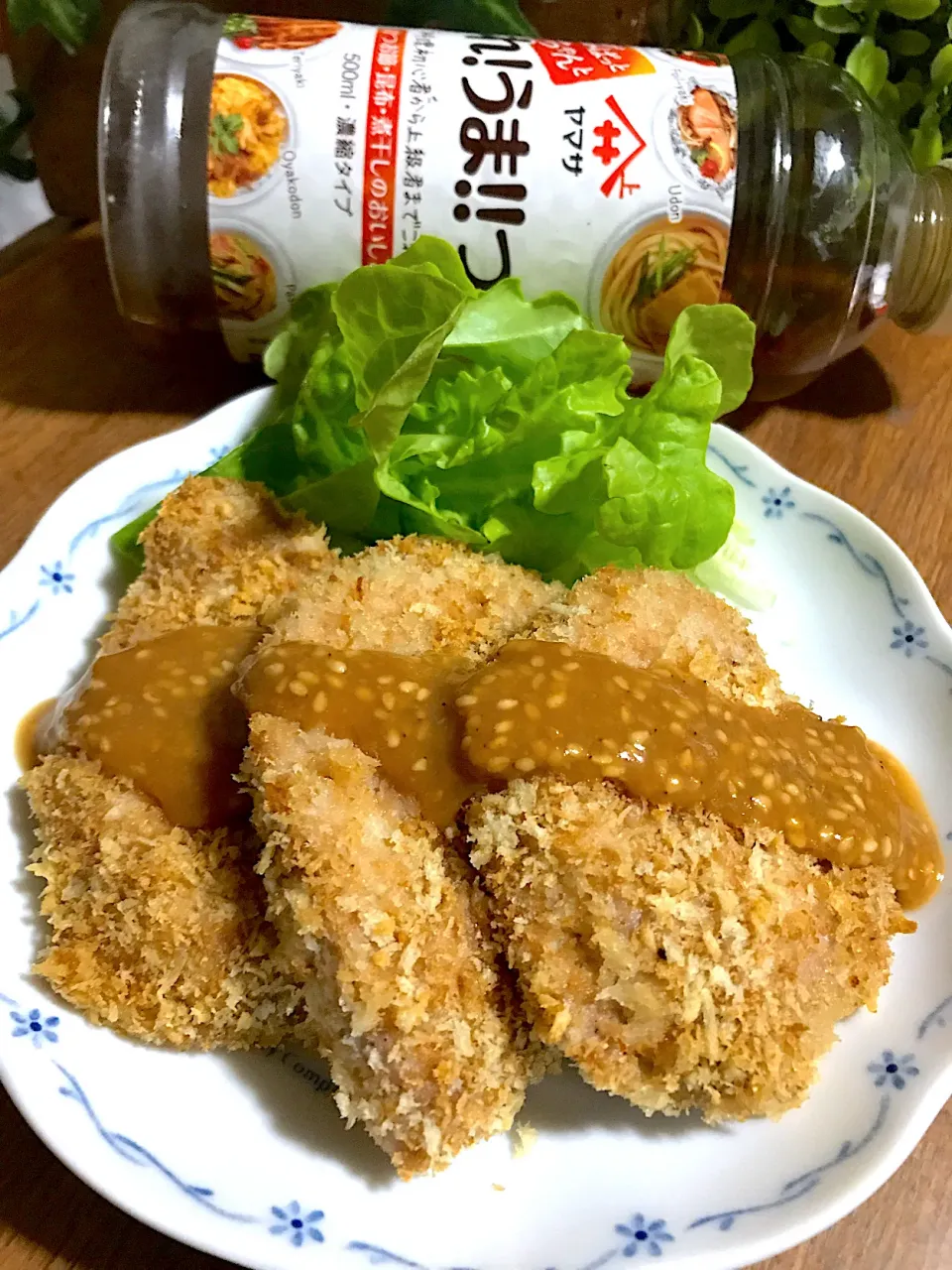 これうまつゆで味噌だれ☆オーブンで作るカツに乗せてみました❣️|あやちゃんママさん