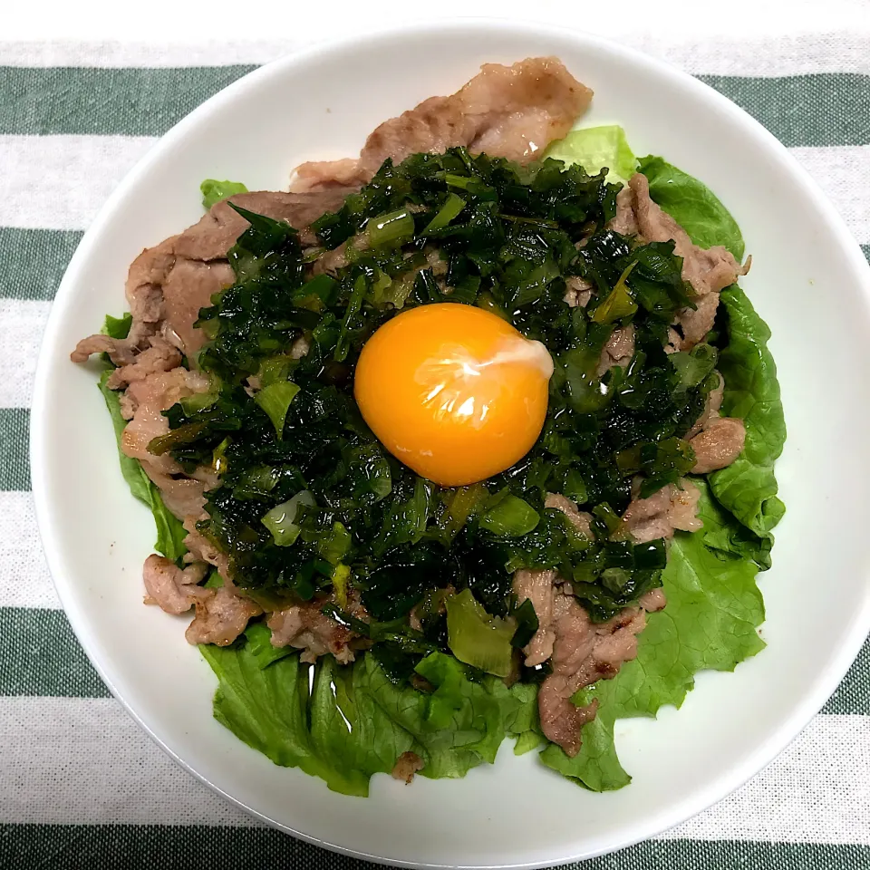 ネギ塩だれ豚丼|ニワトコの杖さん