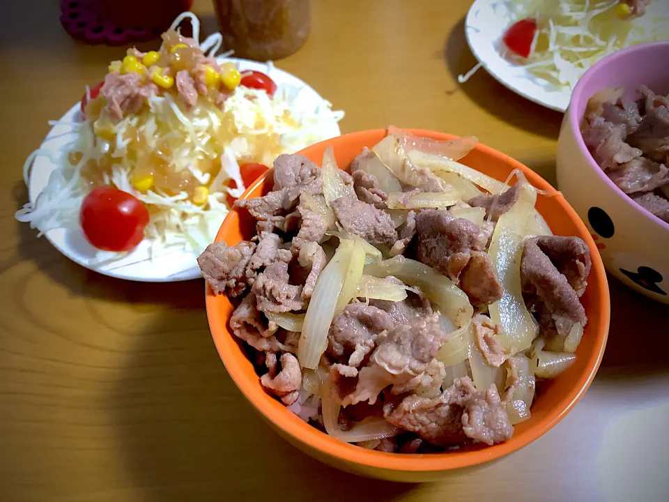 今日の男飯絆は、
コロナが...浜松にも...
全国的に心配になる牛丼サラダ付き(><)|ひーちゃんさん