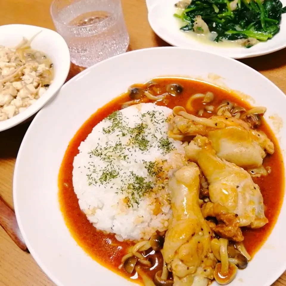 バターチキンカレー
あさりほうれん草のバターソテー
あさり豆腐|いちみさん