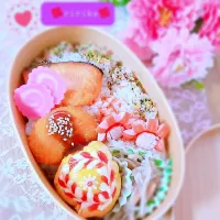 Snapdishの料理写真:ケチャップアートのお弁当🌼|りりかさん