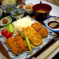 Snapdishの料理写真:ミックスフライ定食|どんぐりさん