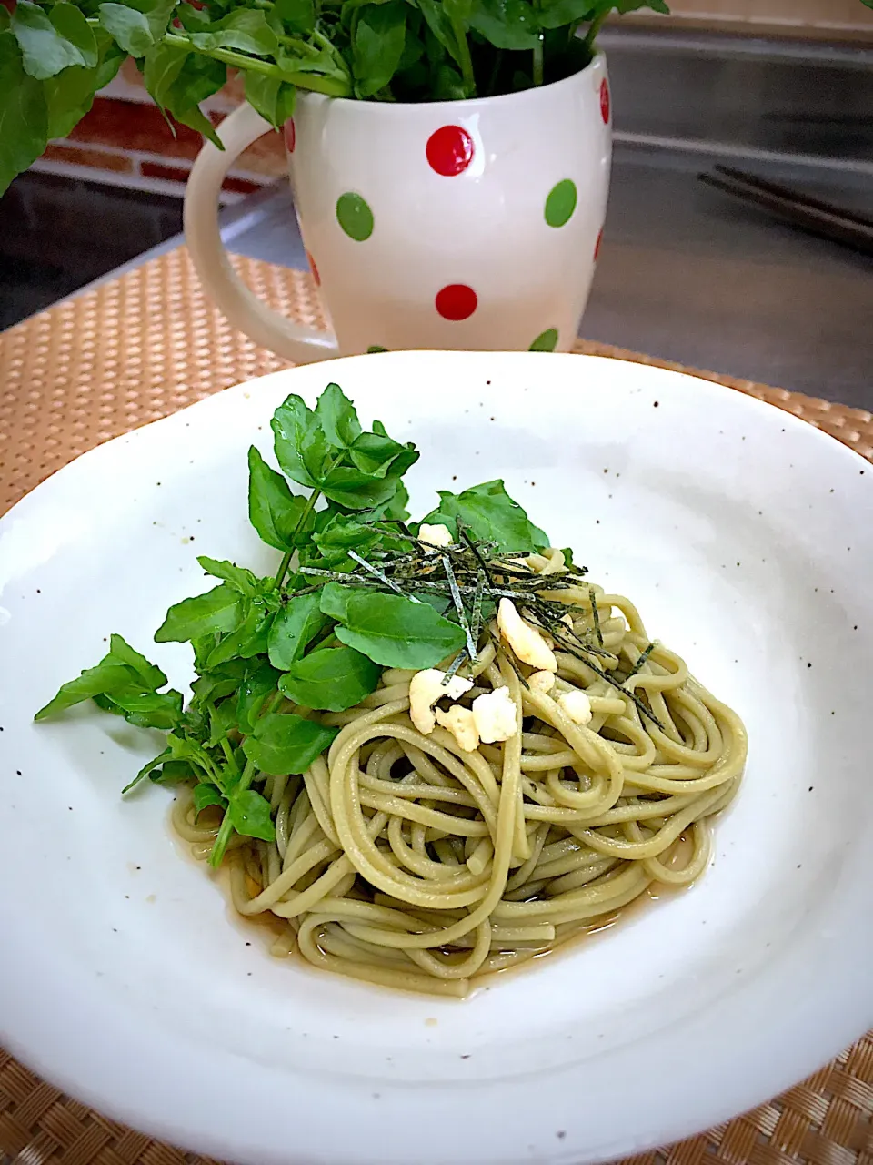 茶蕎麦🌿野生のクレソン添え🌿|🌿ぴぴさん